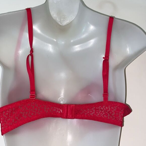 4/$30 Flirtitude Red Lace Trim Bra Intimates Size 36B - Picture 3 of 9